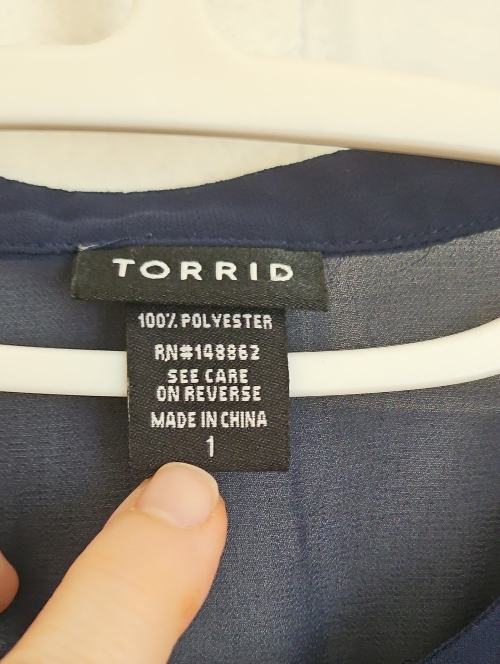 Torrid Navy Ruffle Blouse - Picture 2 of 9